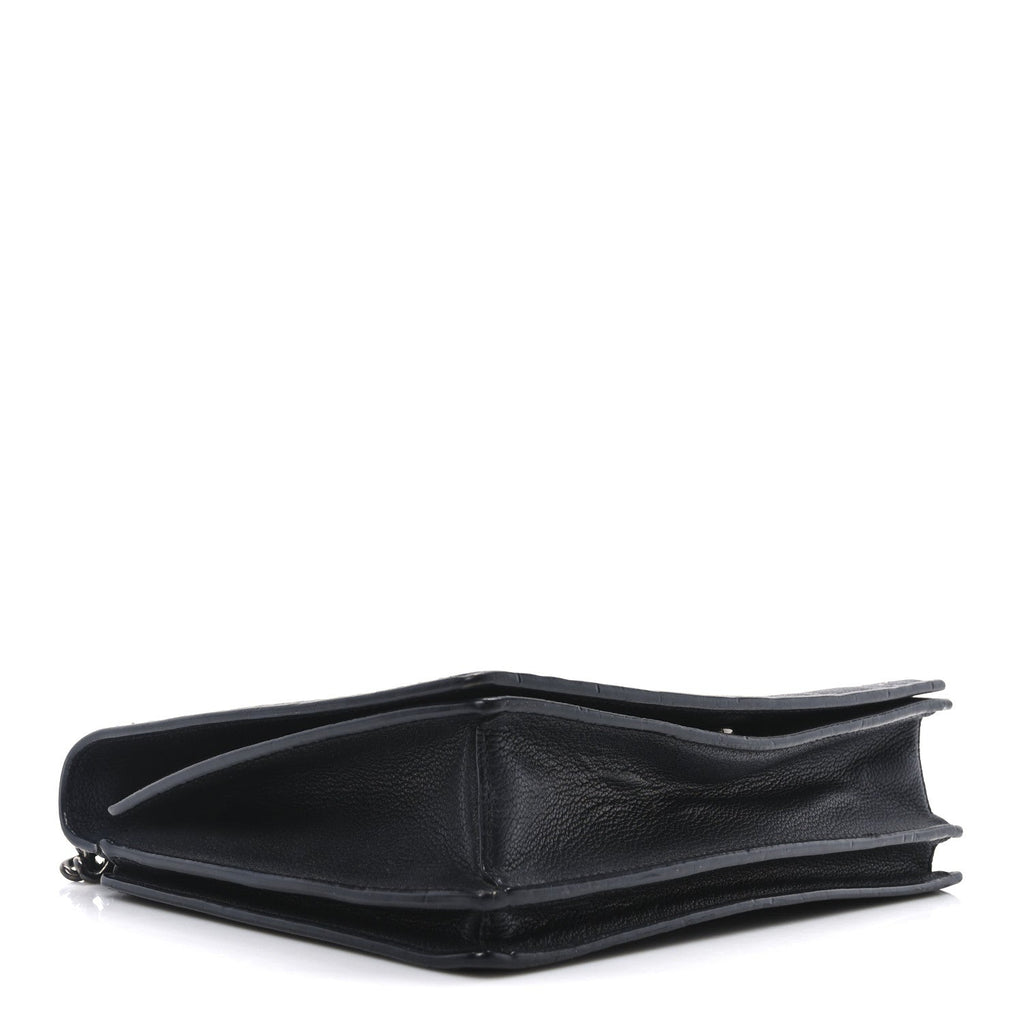 Calfskin Stud Disco Flap Crossbody Bag Black