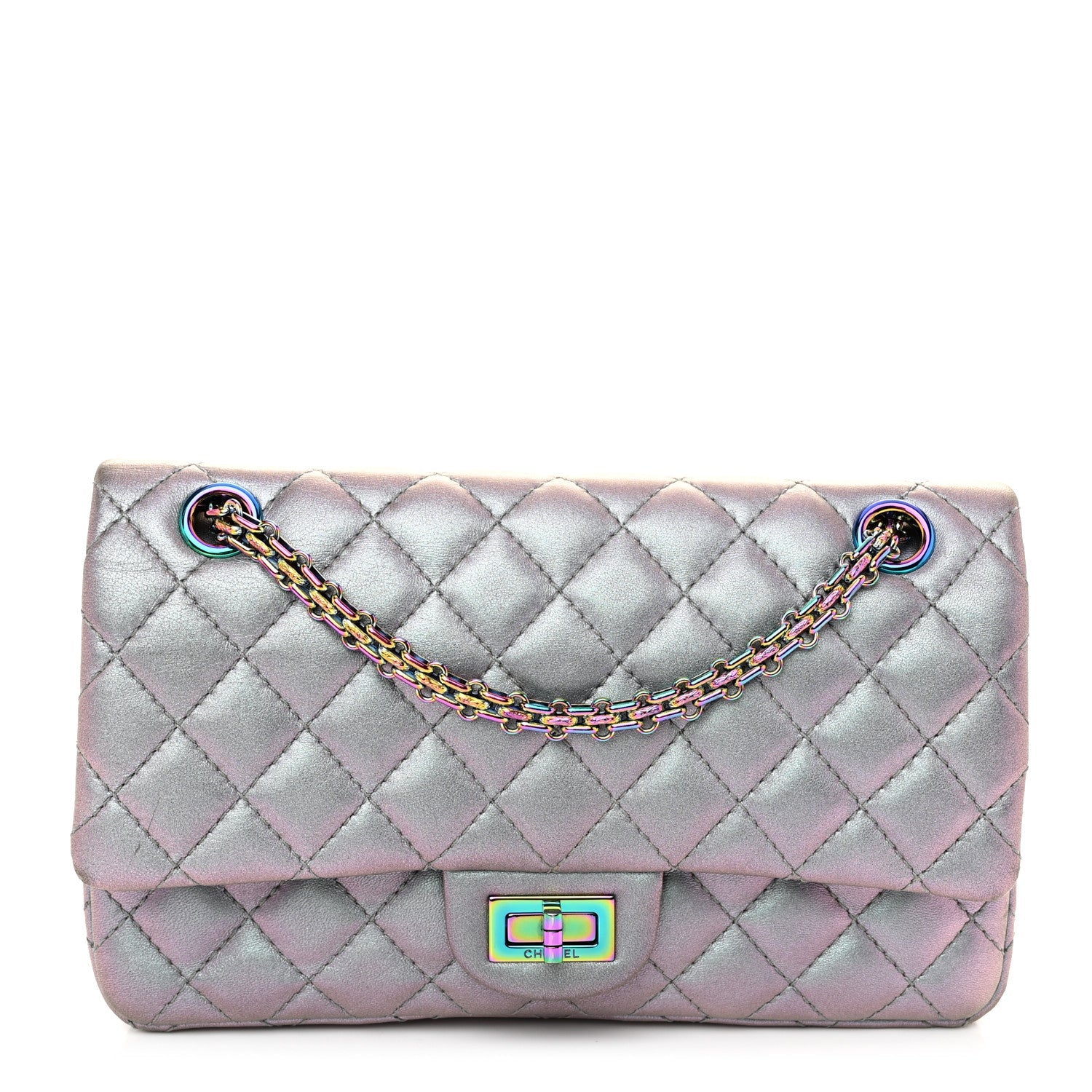 Iridescent Lambskin Quilted 2.55 Reissue 225 Flap Light Purple