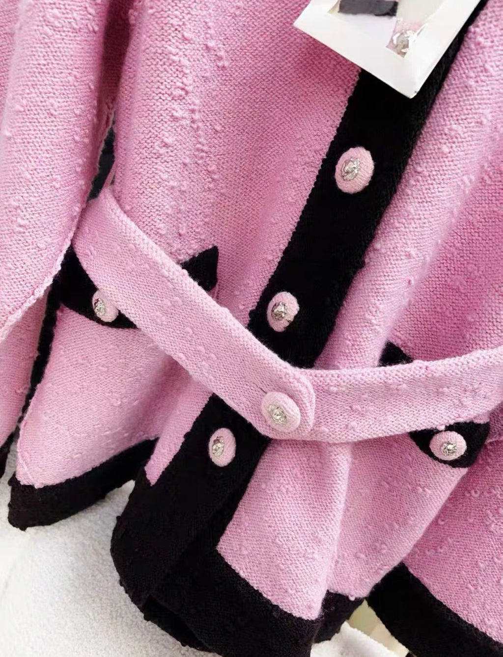 Chanel 24 Fall/Winter Wool Pink & Black igan size 40