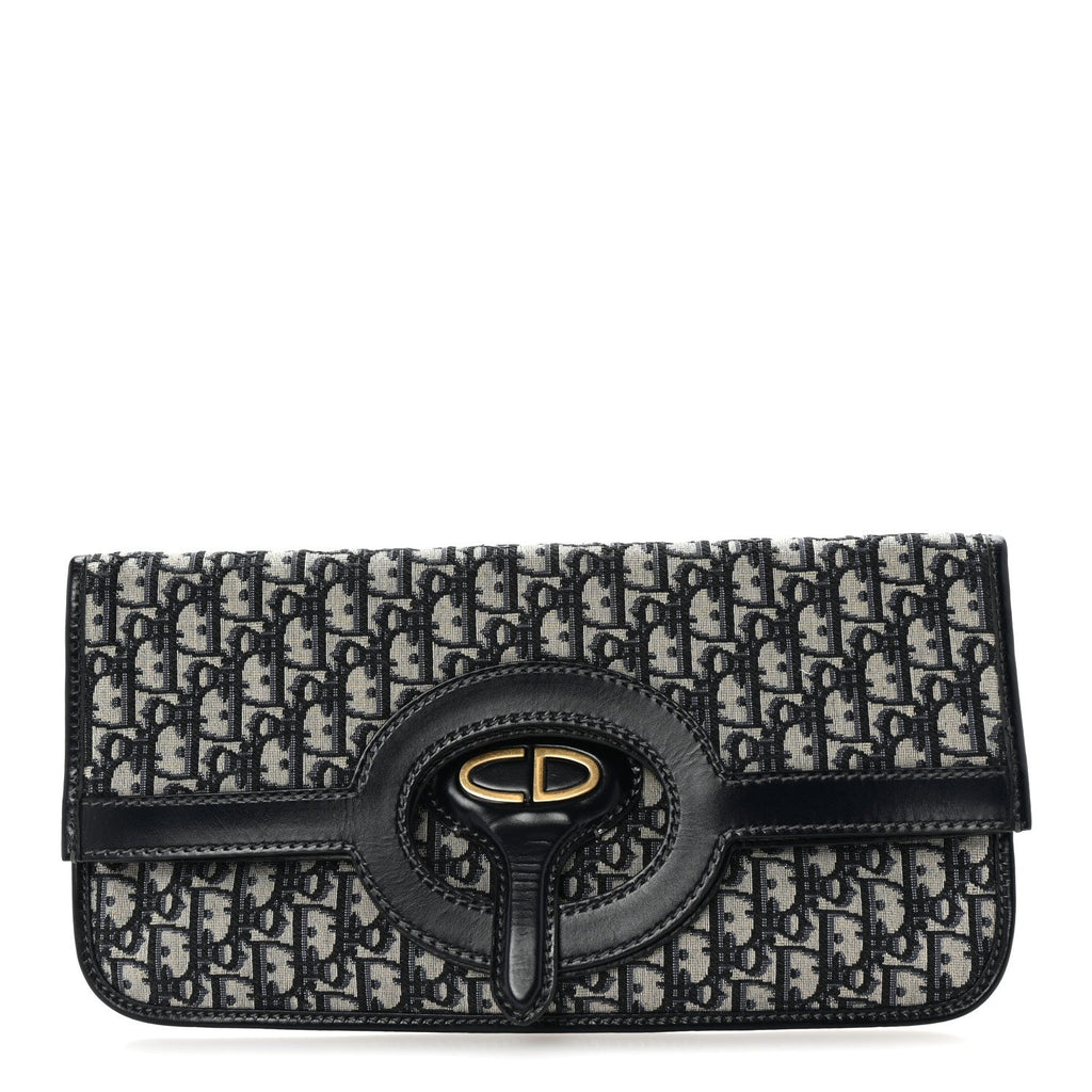Oblique Fold Over Clutch Blue