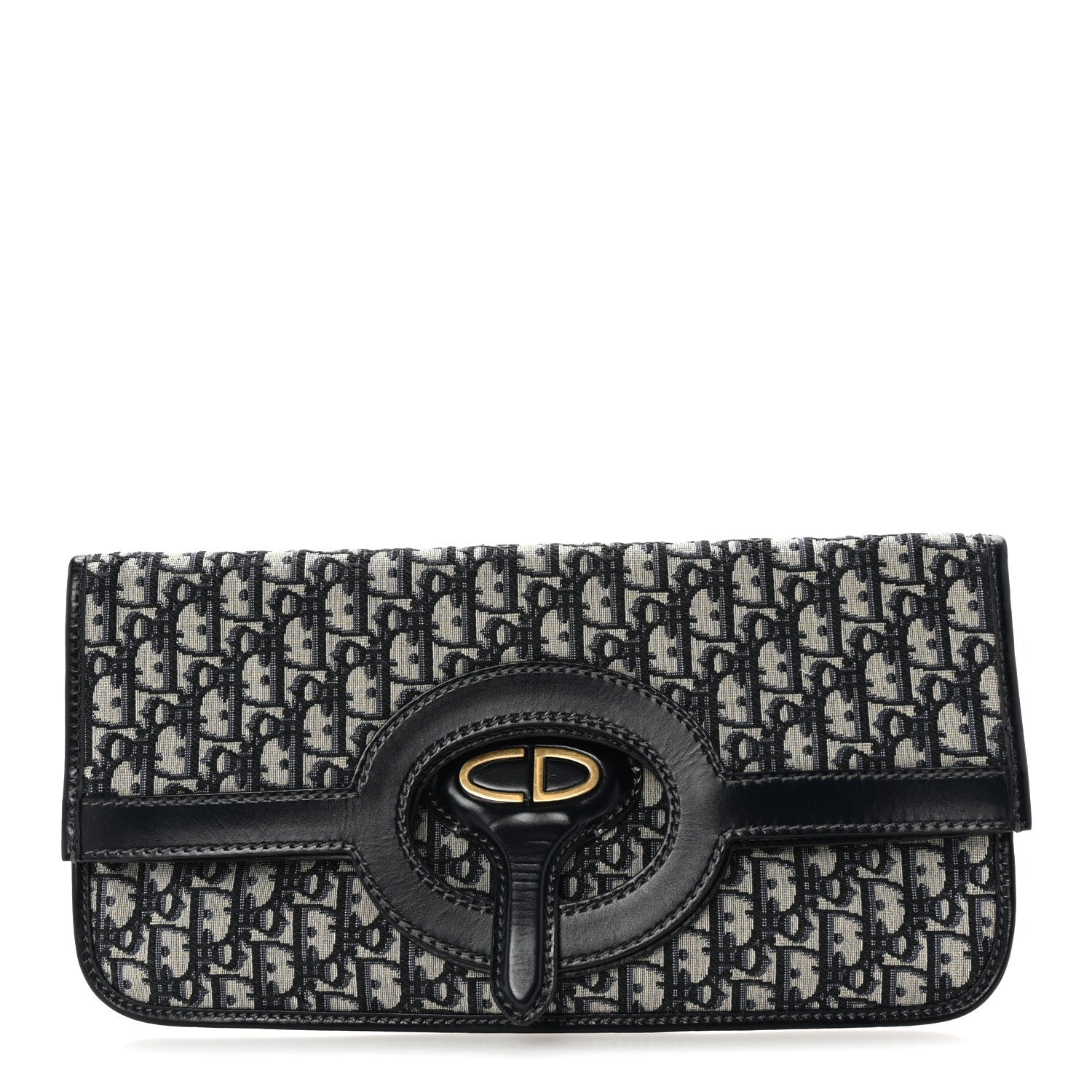 Oblique Fold Over Clutch Blue