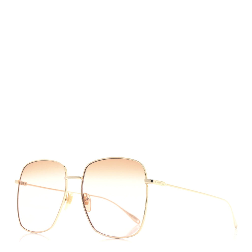 Metal Fork Square Frame Raccoon Charm Sunglasses GG1031S Pink