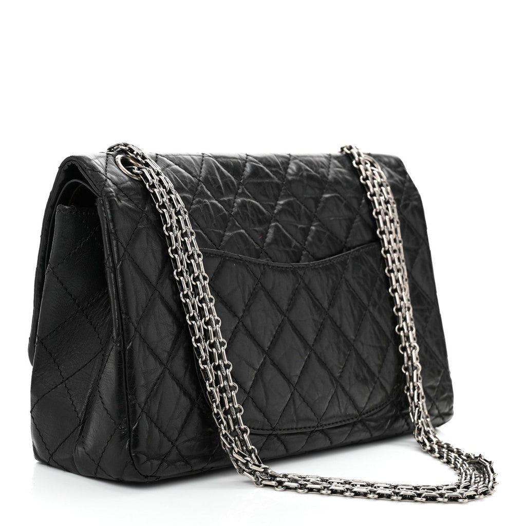 Aged Calfskin Quilted 2.55 Reissue 226 Flap Black