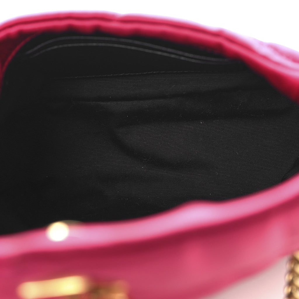 Satin Quilted Toy Loulou Puffer Monogram Chain Satchel Guava Pink