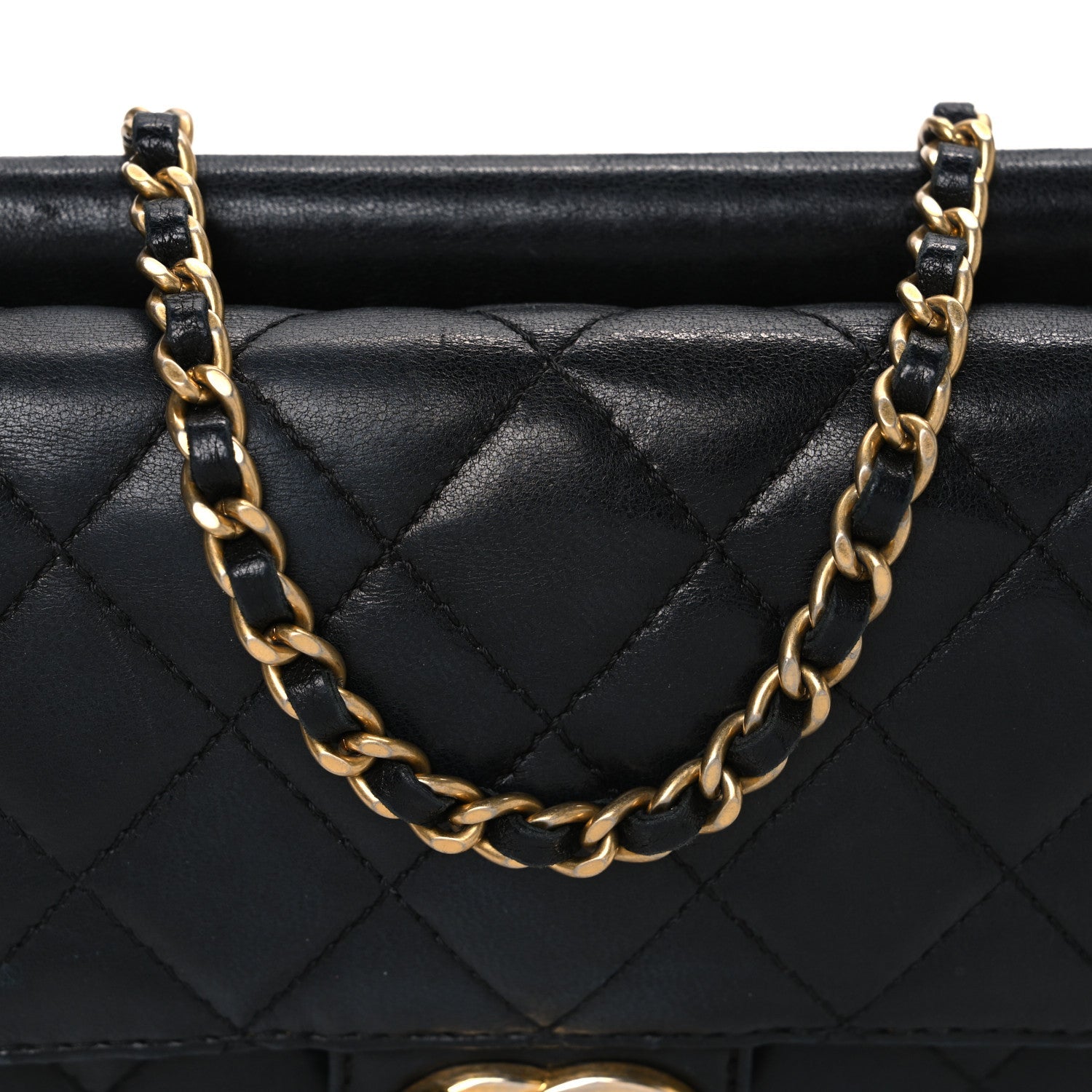 Lambskin Quilted Extra Mini Flap Black