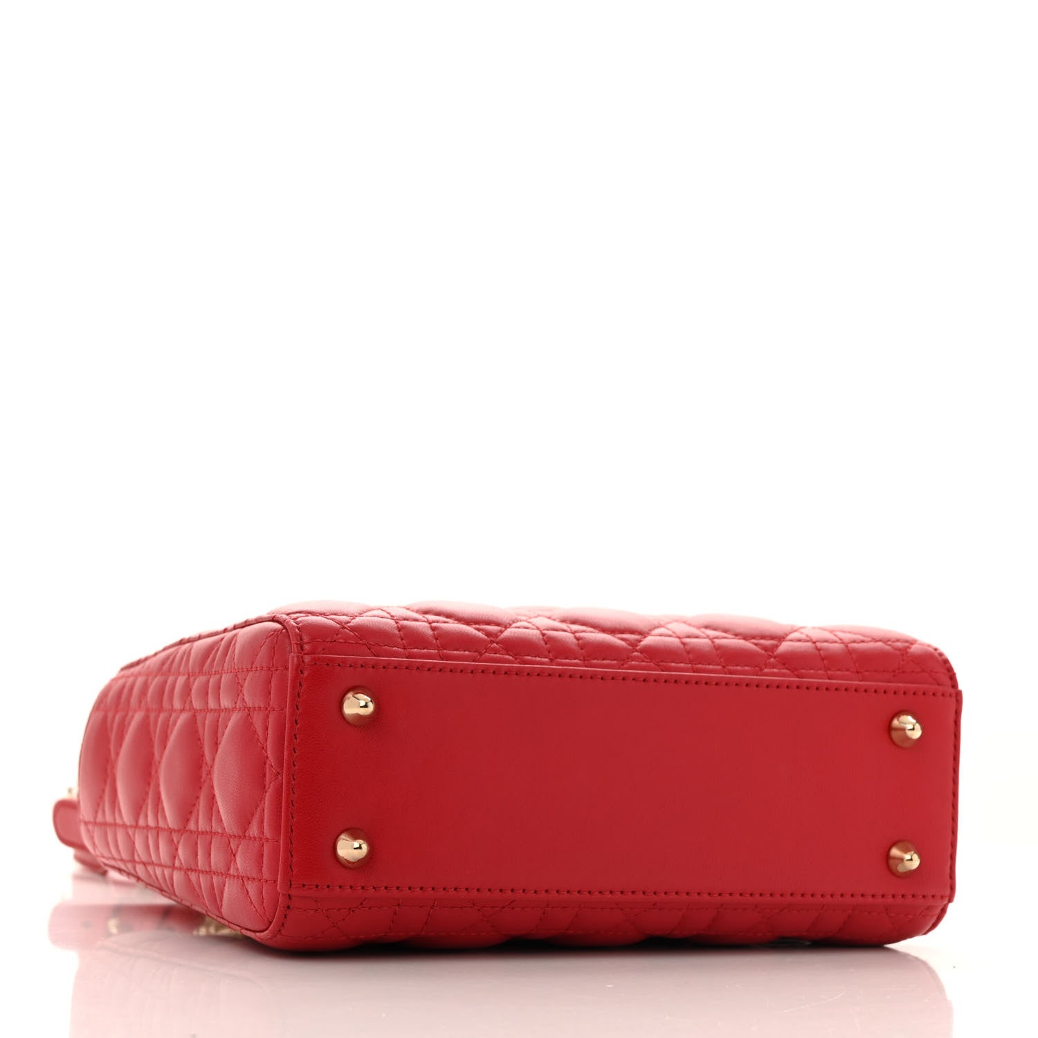 Lambskin Cannage Small Lucky Badges My Lady Dior Red