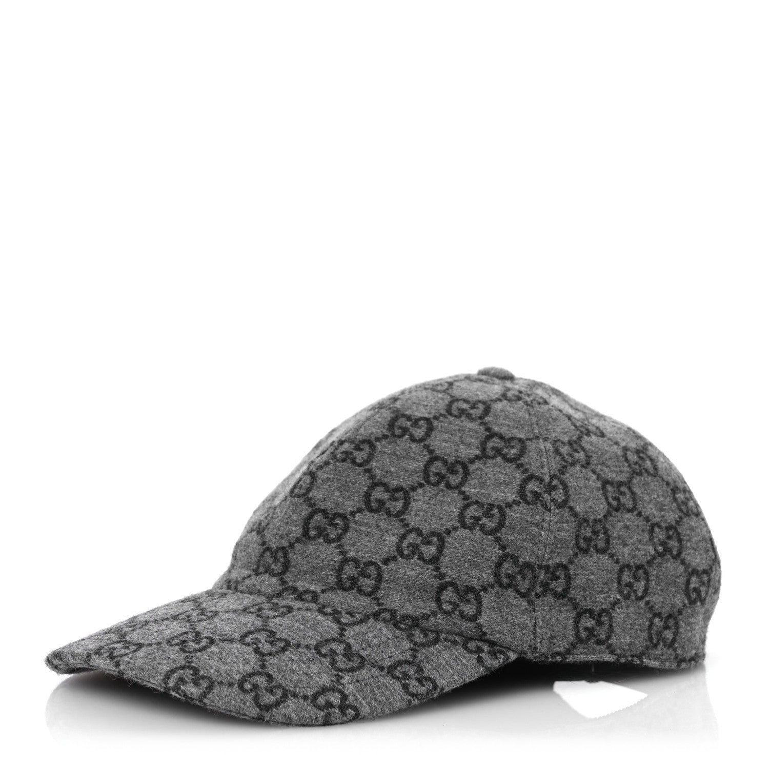 Covered Wool GG Monogram Baseball Hat XXL Grey Dark Grey Black
