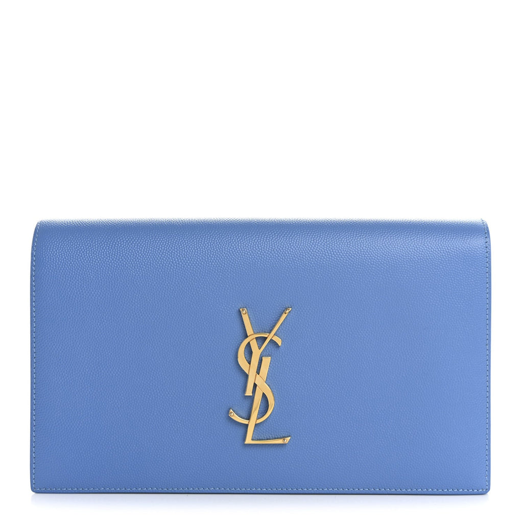 Grain De Poudre Classic Kate Monogram Clutch Blue Clair