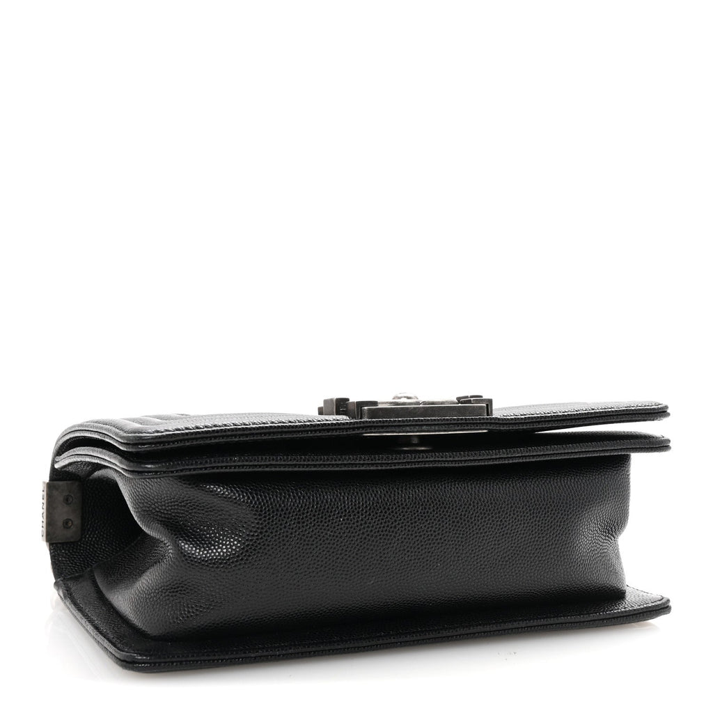 Caviar Quilted Small Boy Flap Black