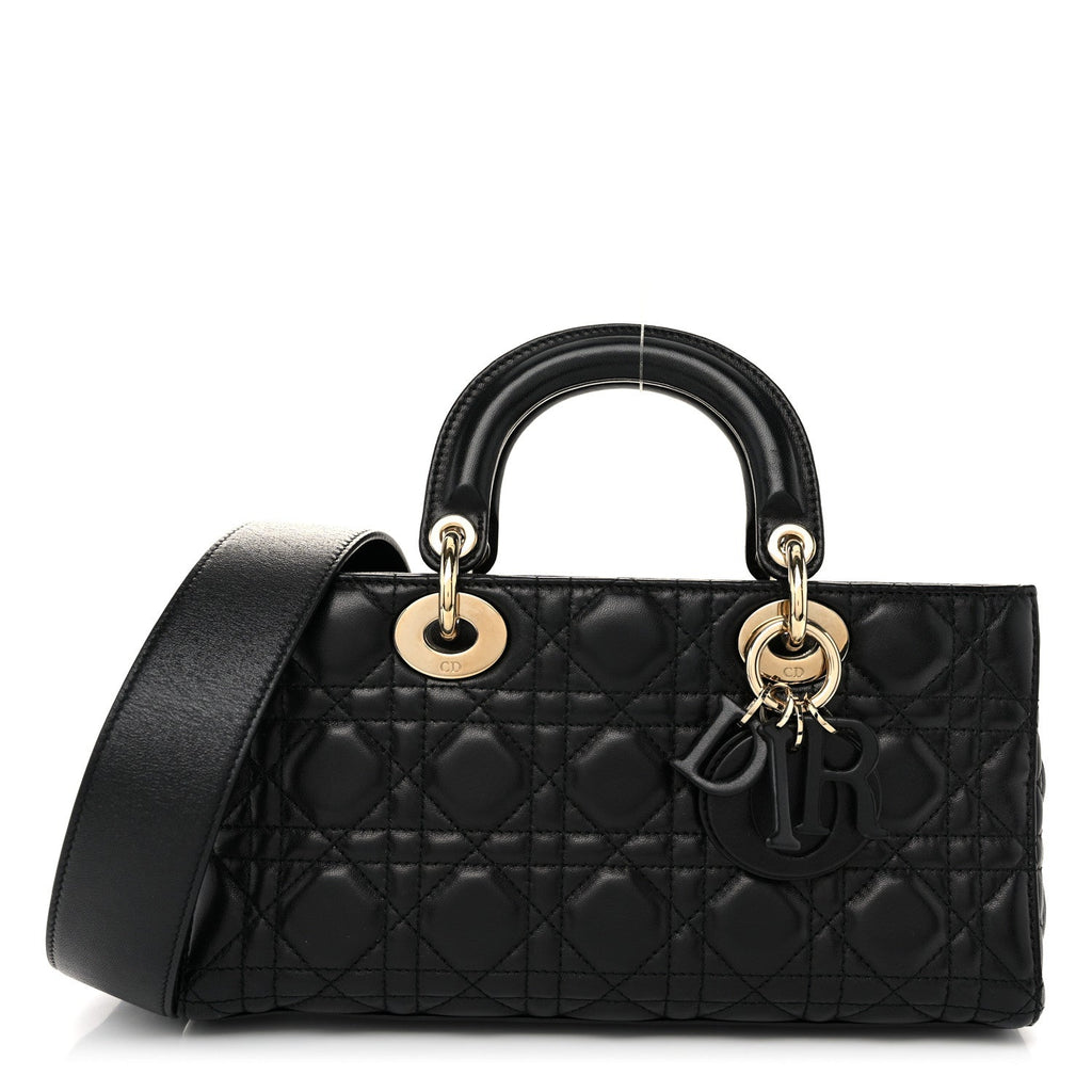 Lambskin Cannage Medium Lady D-Joy Black