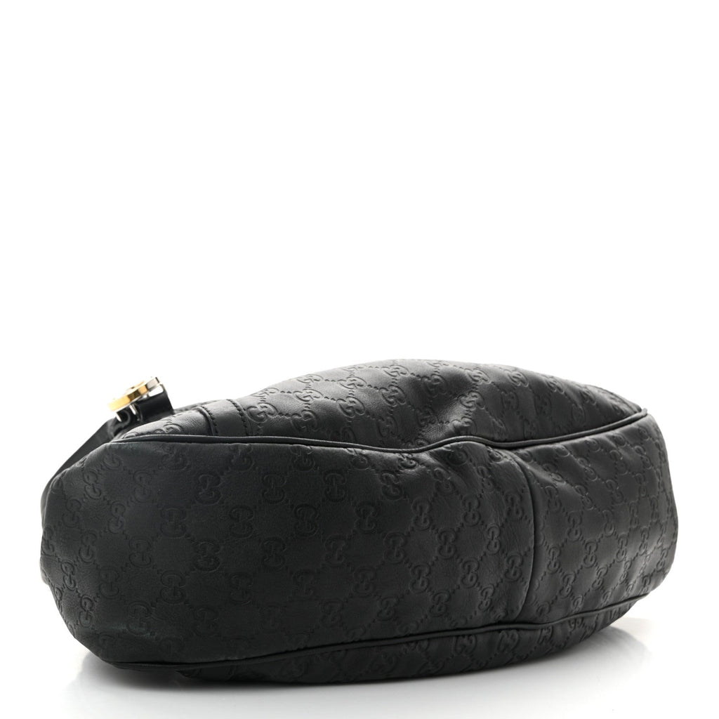 Guccissima Medium GG Twins Shoulder Bag Black