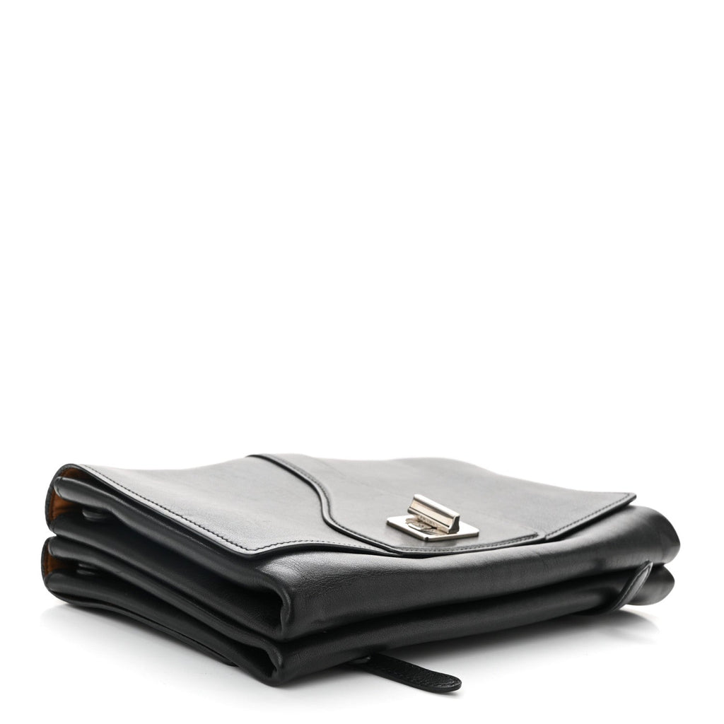 Vitello Soft Chain Flap Bag Black
