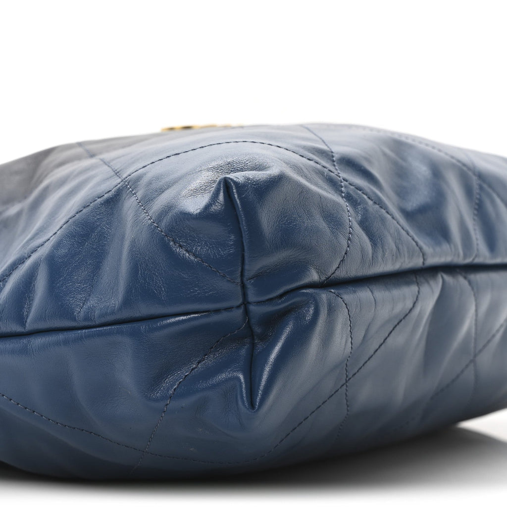Shaded Calfskin Quilted Chanel 22 Blue Dark Blue