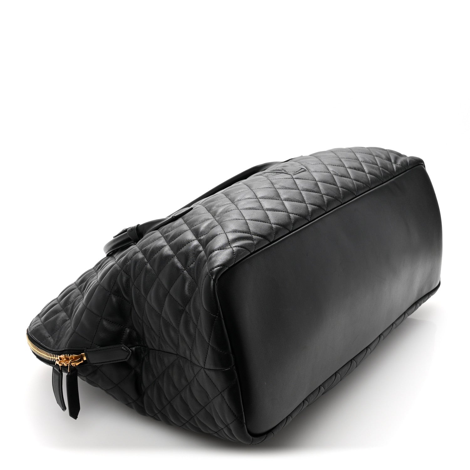 Calfskin Quilted ES Giant Travel Bag Black