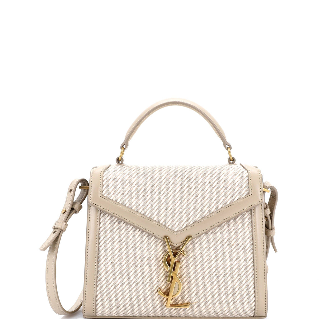 Cassandra Top Handle Bag Canvas with Leather Mini