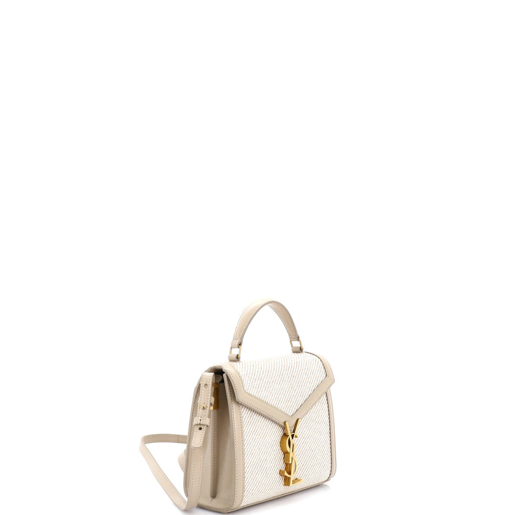 Cassandra Top Handle Bag Canvas with Leather Mini