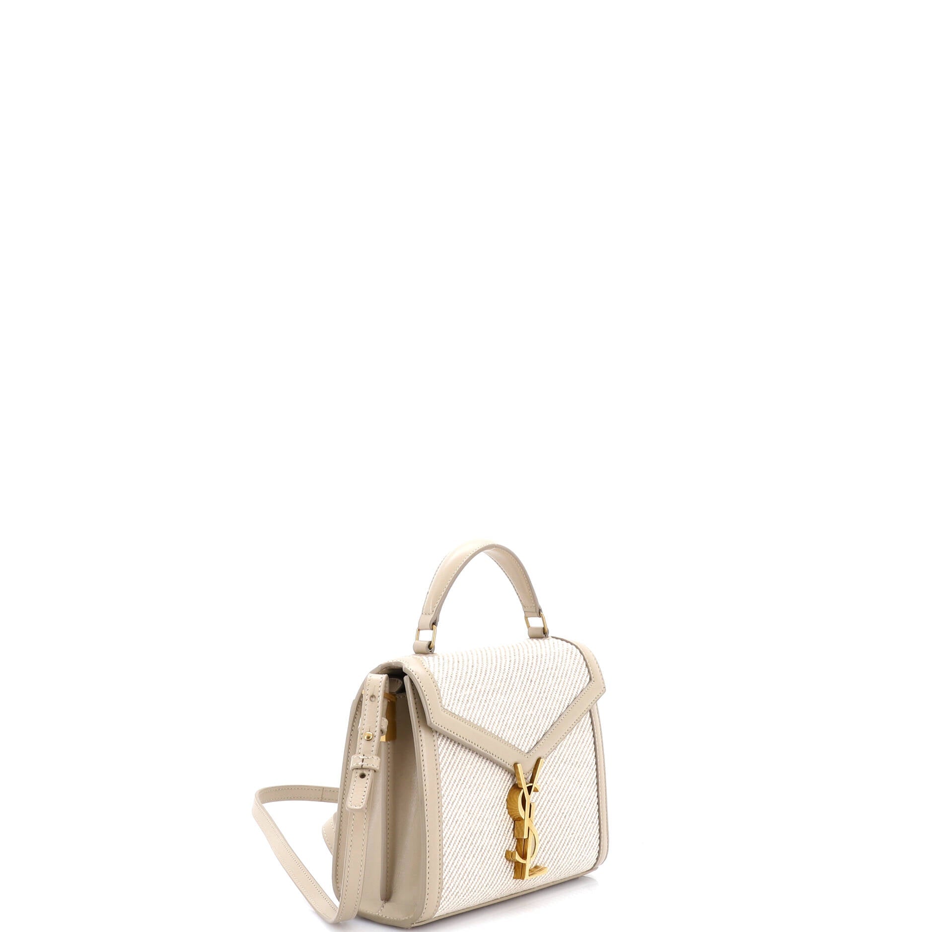 Cassandra Top Handle Bag Canvas with Leather Mini
