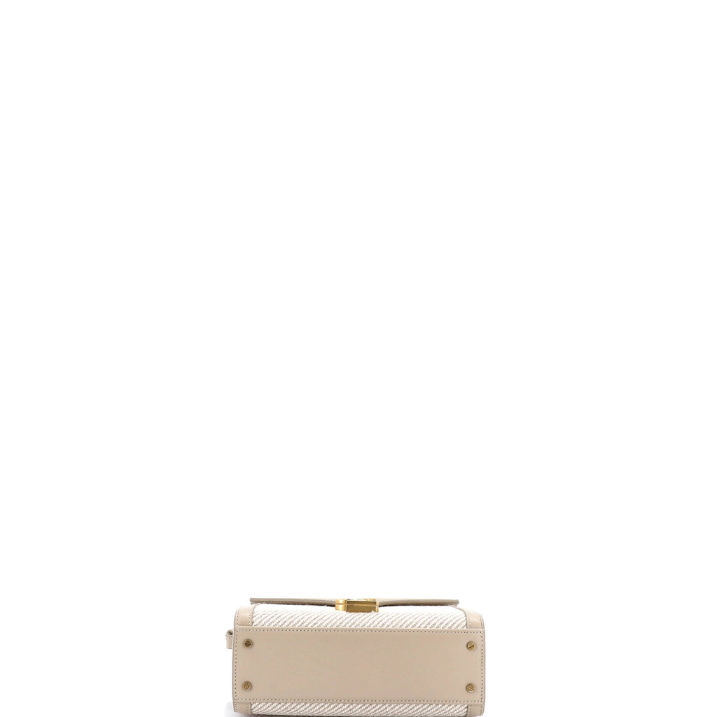 Cassandra Top Handle Bag Canvas with Leather Mini