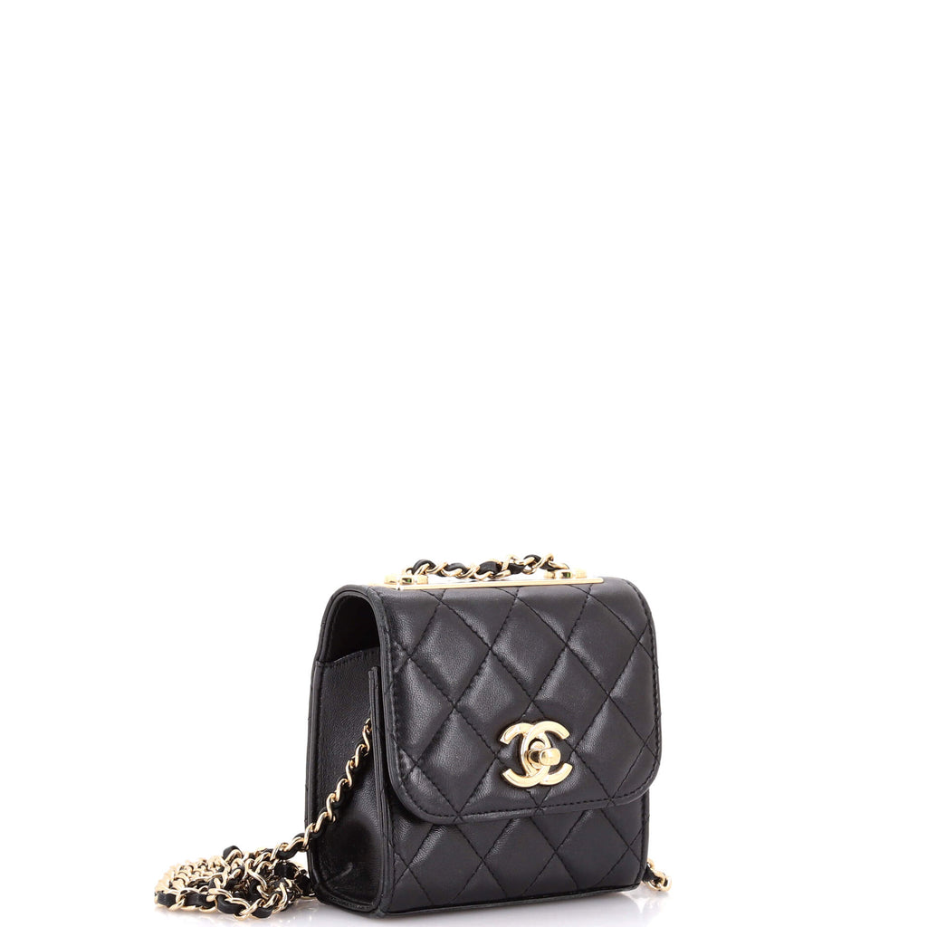 Trendy CC Clutch with Chain Quilted Lambskin Small