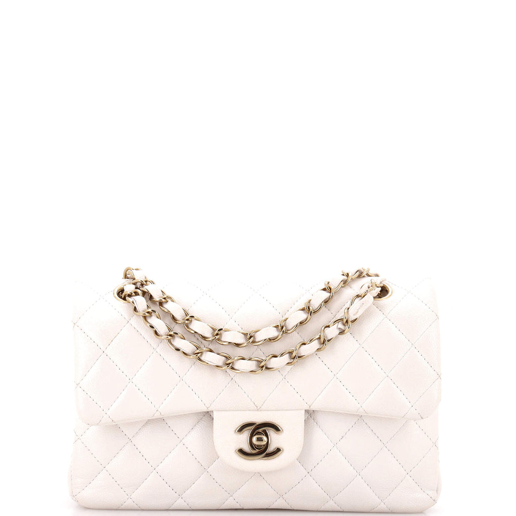 Classic Double Flap Bag Quilted Caviar Small