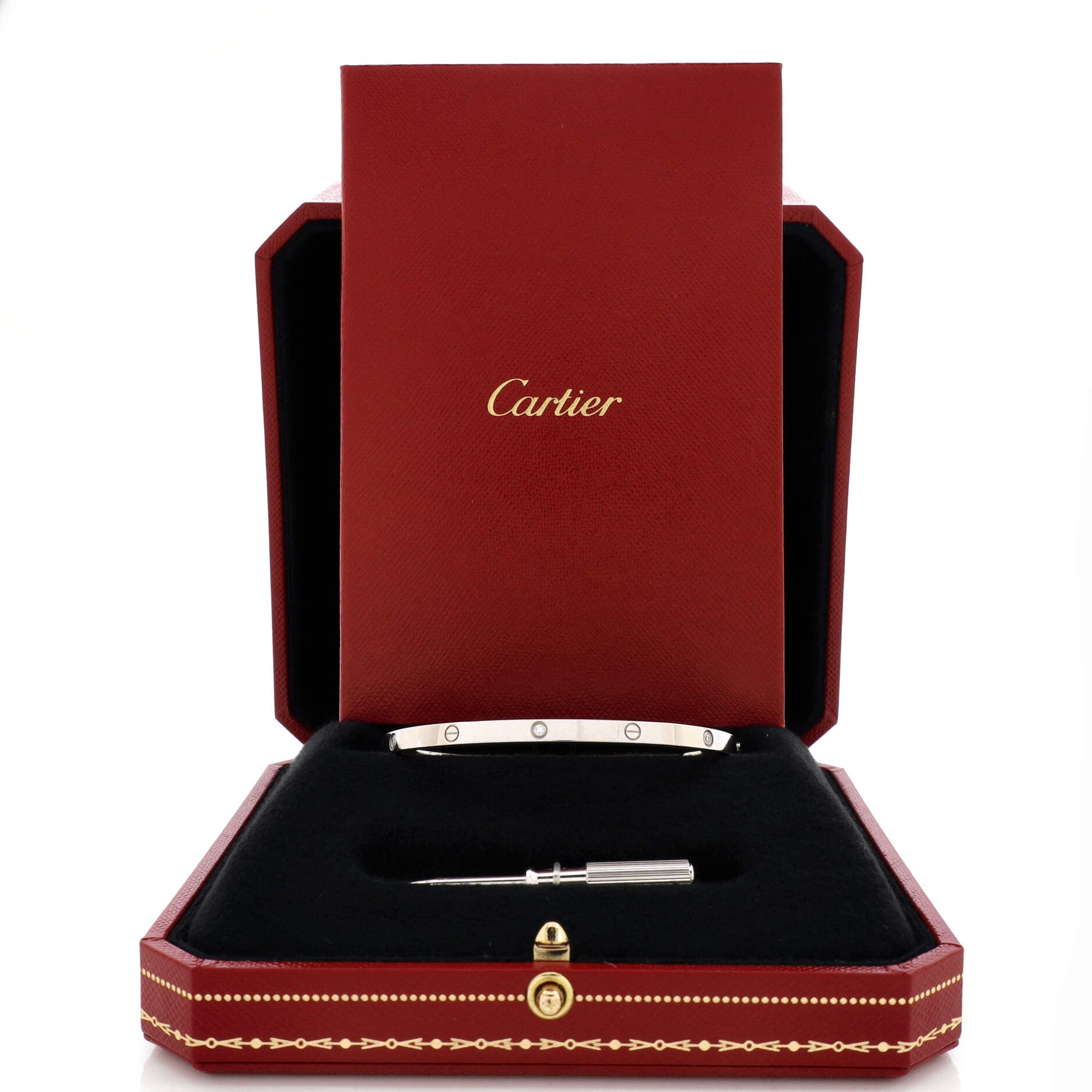Love 6 Diamond Bracelet 18K White Gold and Diamonds Small 17