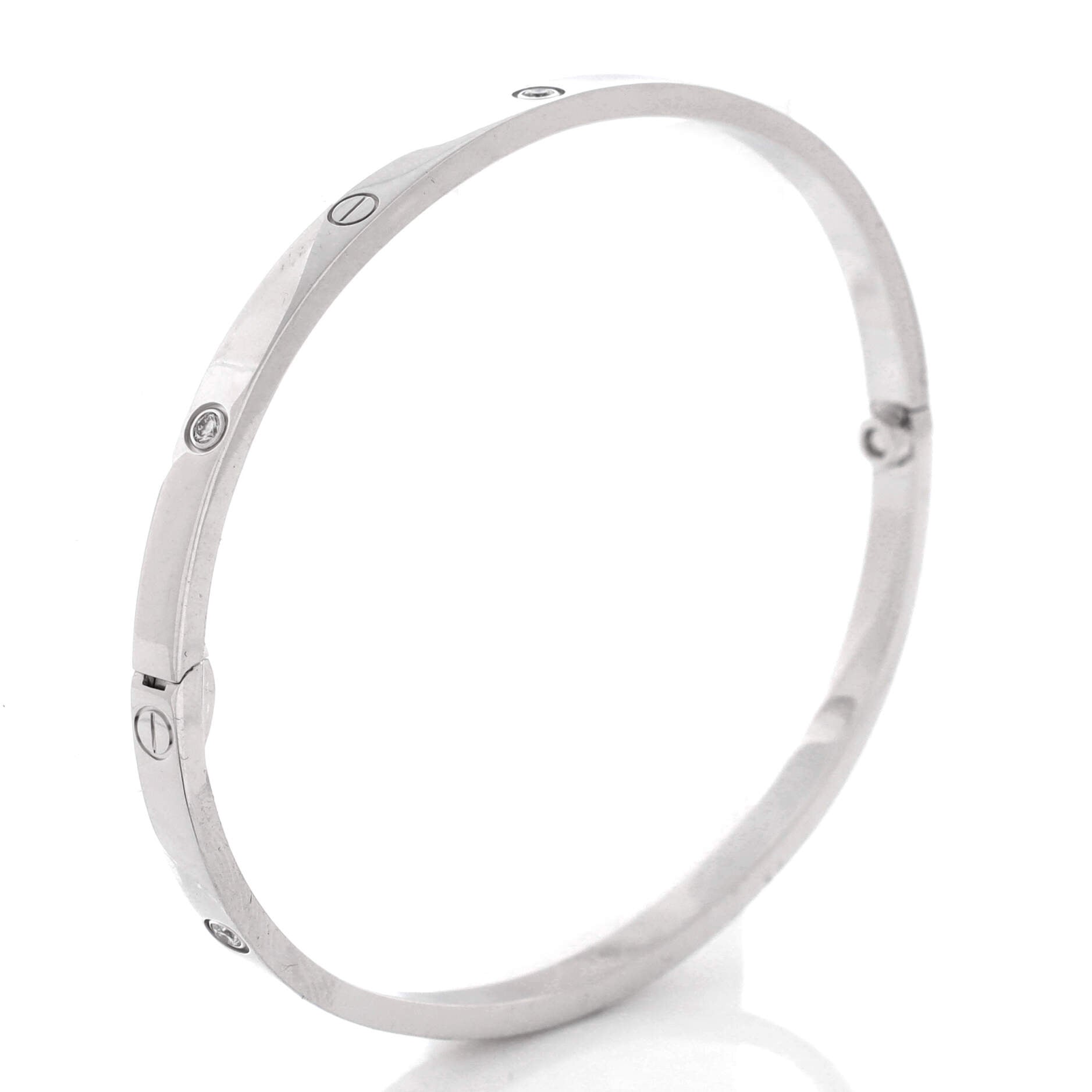 Love 6 Diamond Bracelet 18K White Gold and Diamonds Small 17