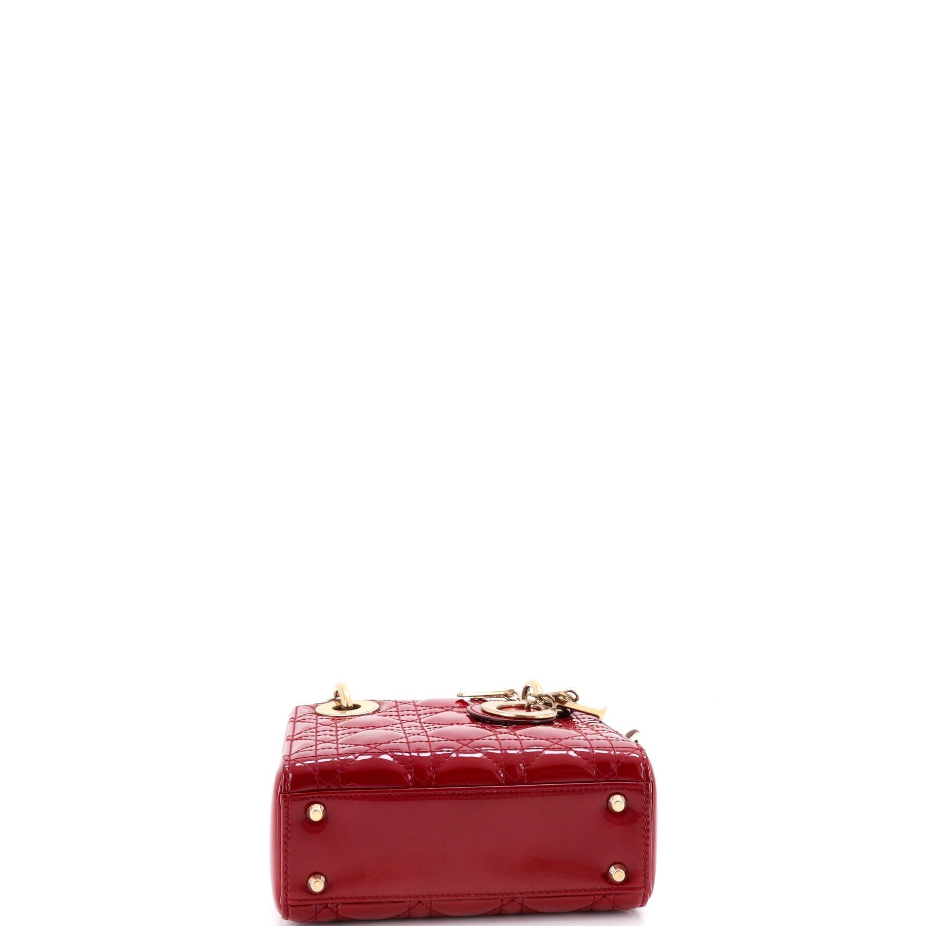 Lady Dior Chain Bag Cannage Quilt Patent Mini