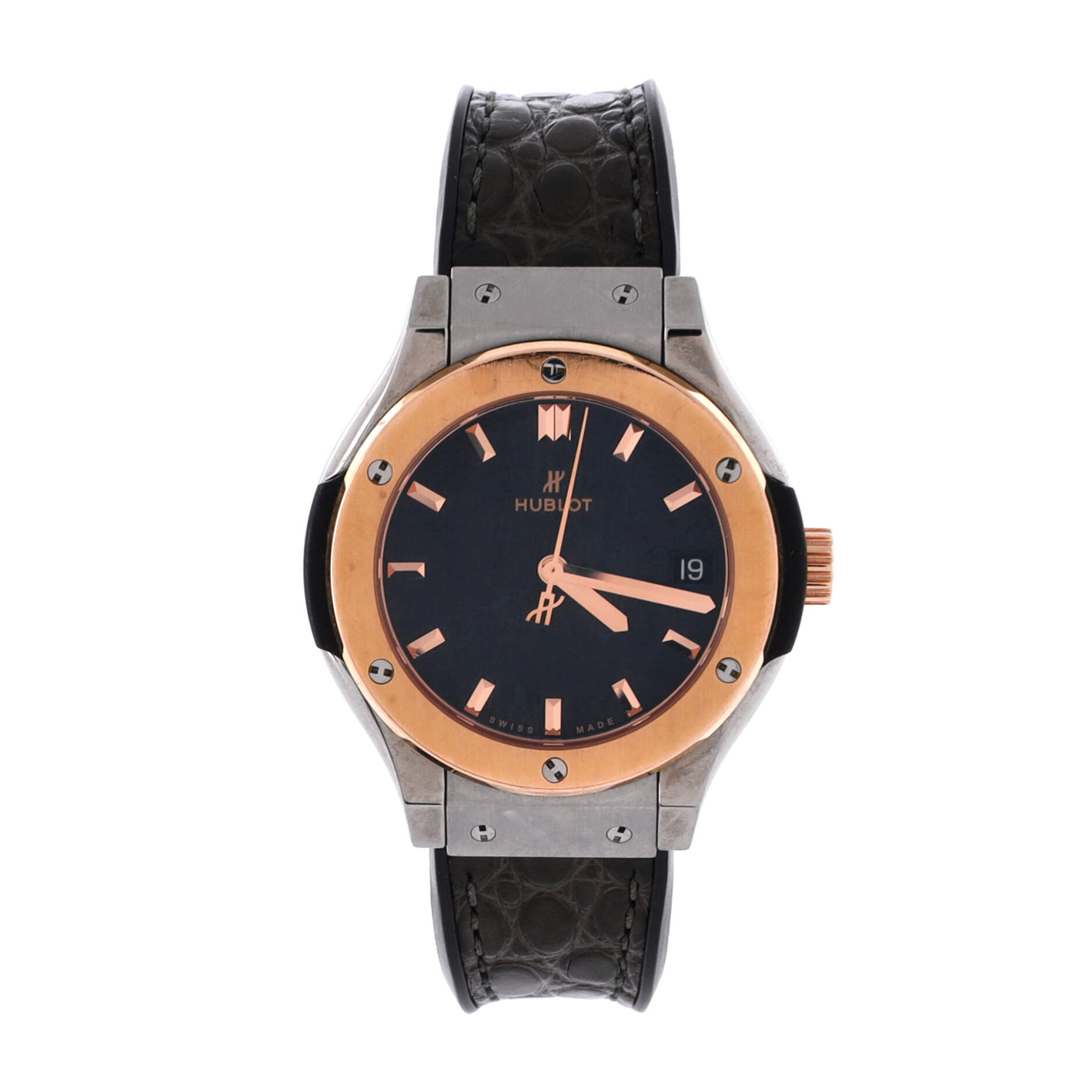 Classic Fusion Automatic Watch Titanium with Rose Gold and Alligator 33