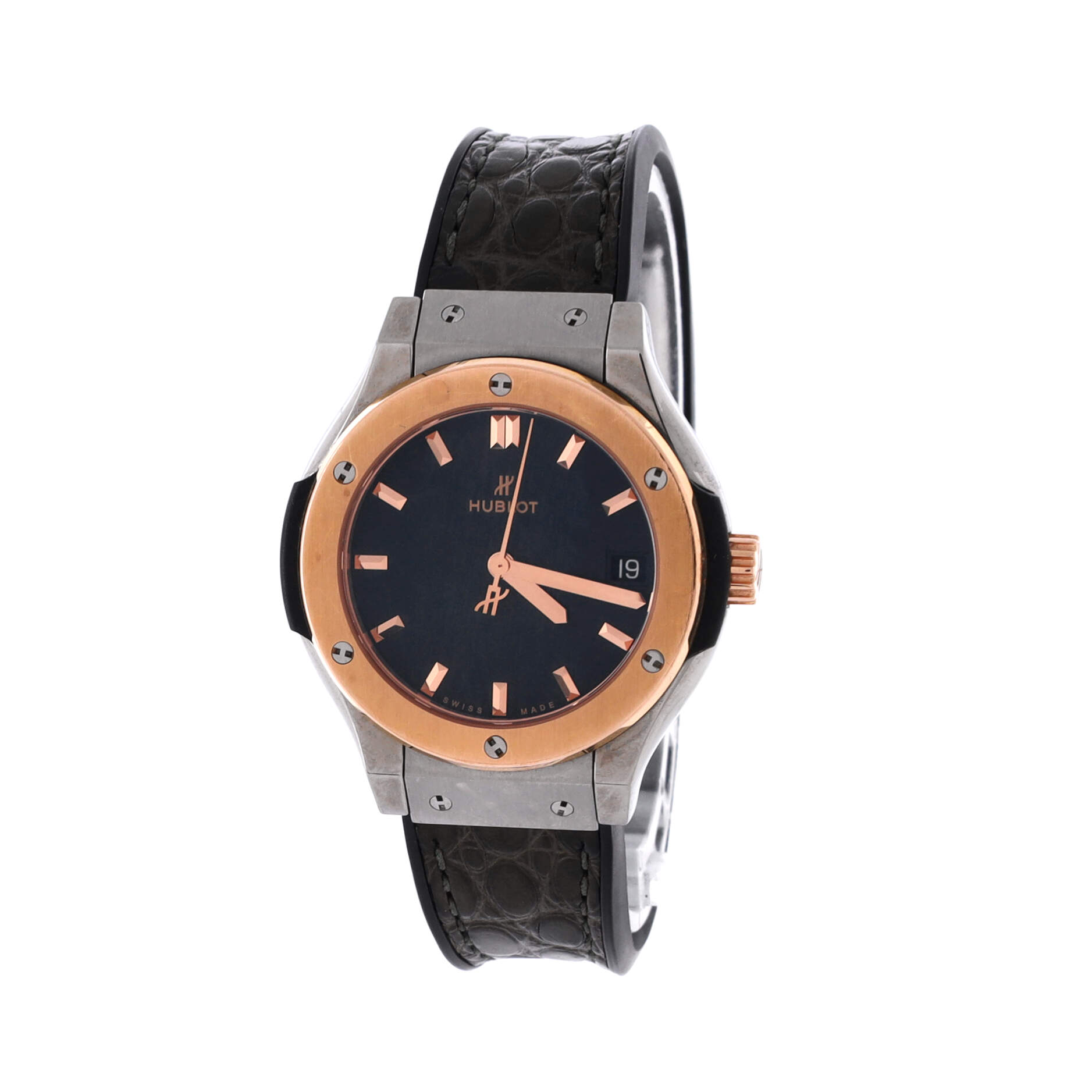 Classic Fusion Automatic Watch Titanium with Rose Gold and Alligator 33