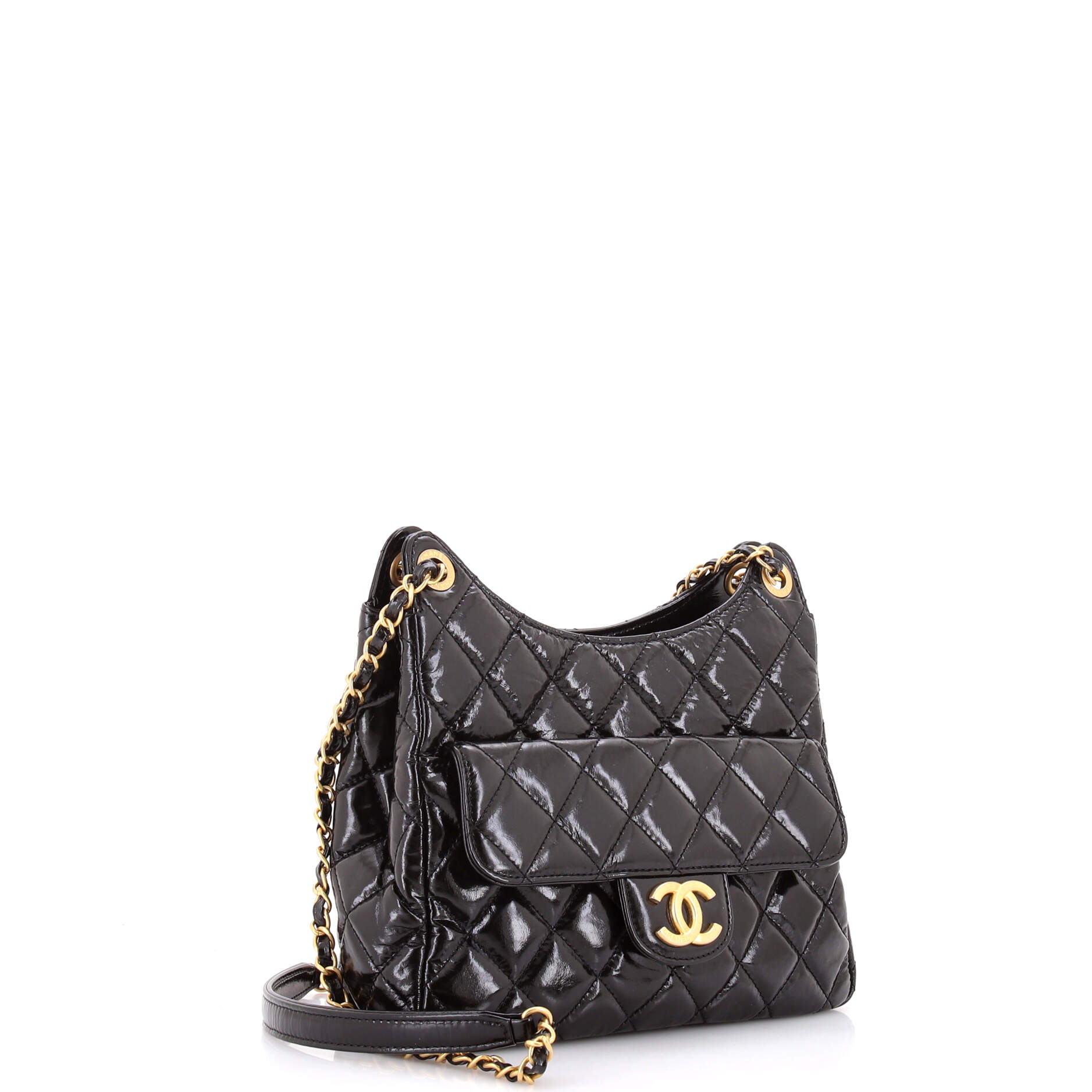 Wavy CC Hobo Quilted Crumpled Calfskin Medium