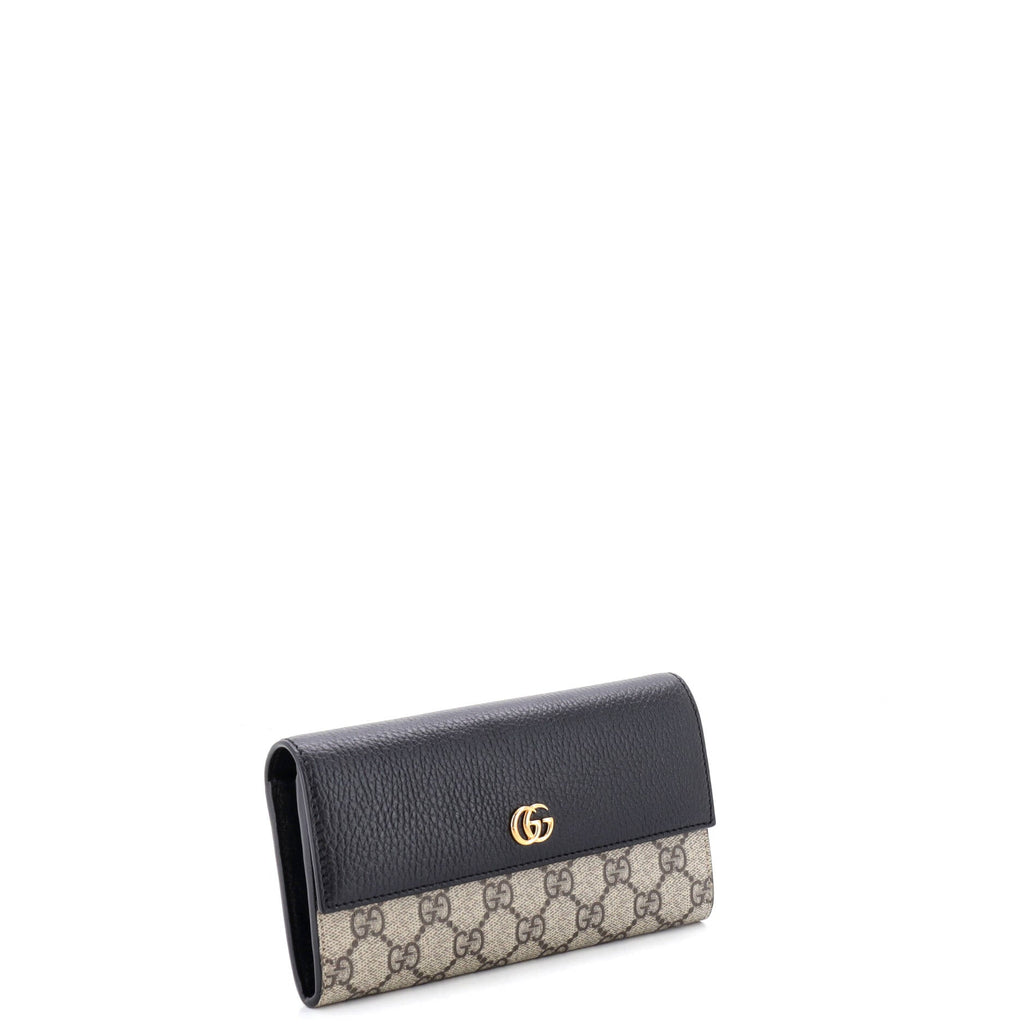 GG Marmont Continental Wallet GG Coated Canvas and Leather Long