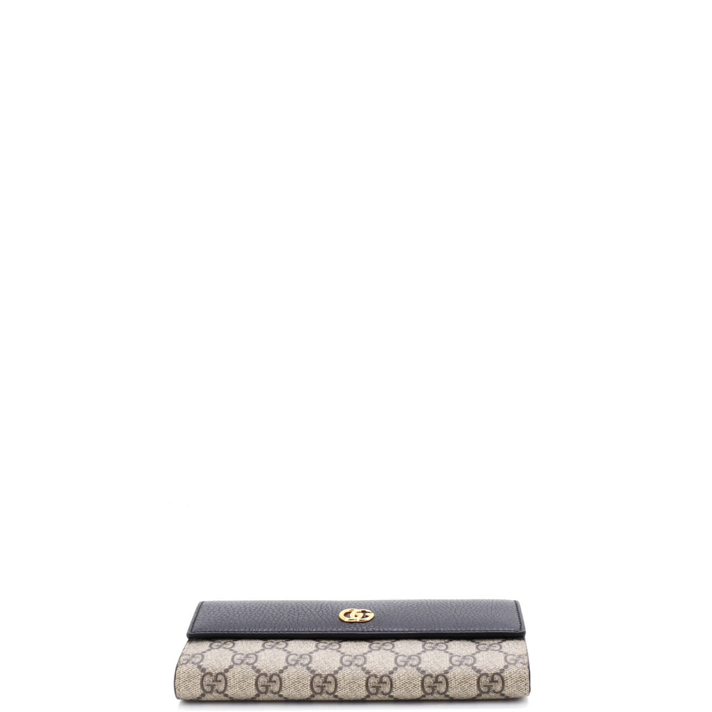 GG Marmont Continental Wallet GG Coated Canvas and Leather Long