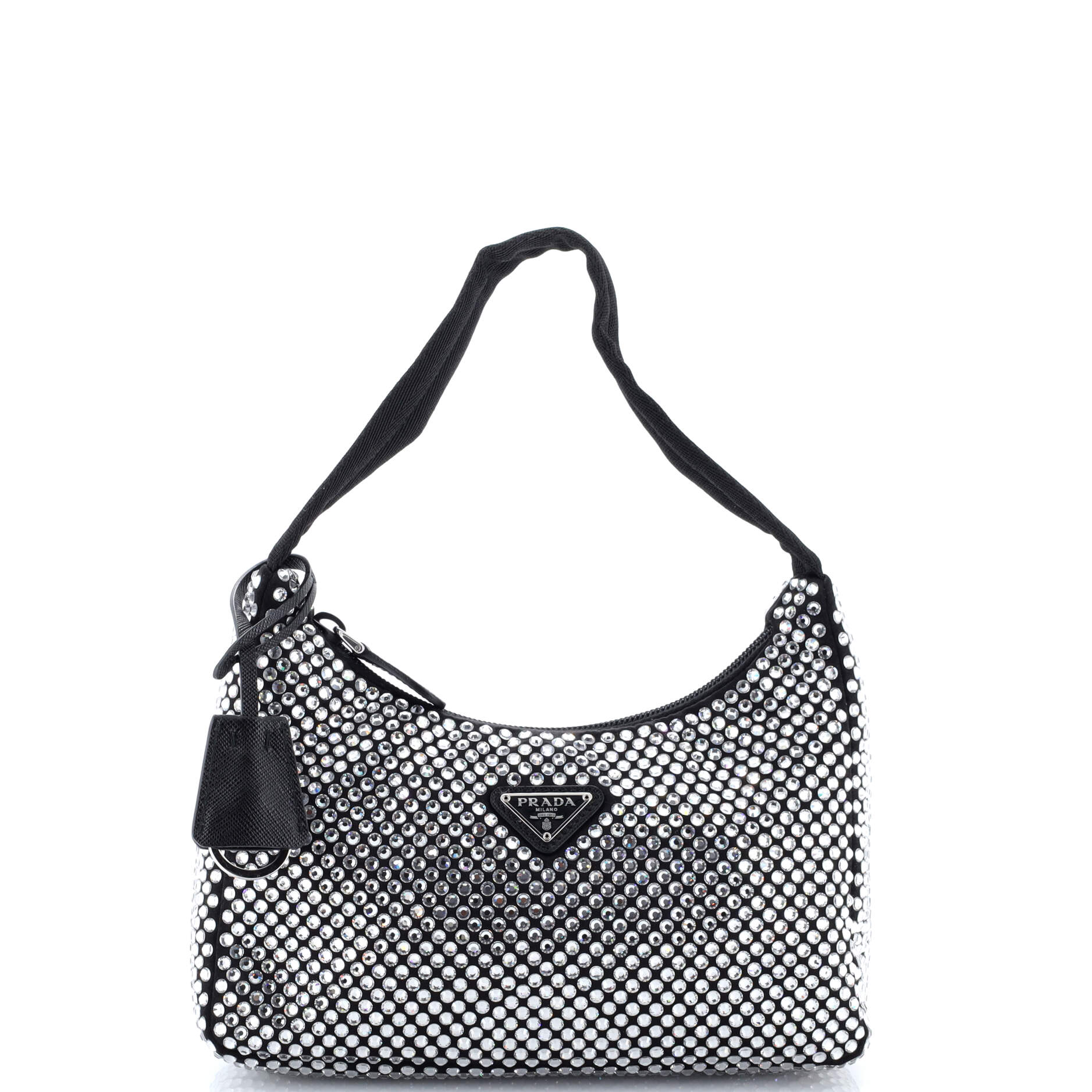 Re-Edition 2000 Hobo Crystal Embellished Satin Mini