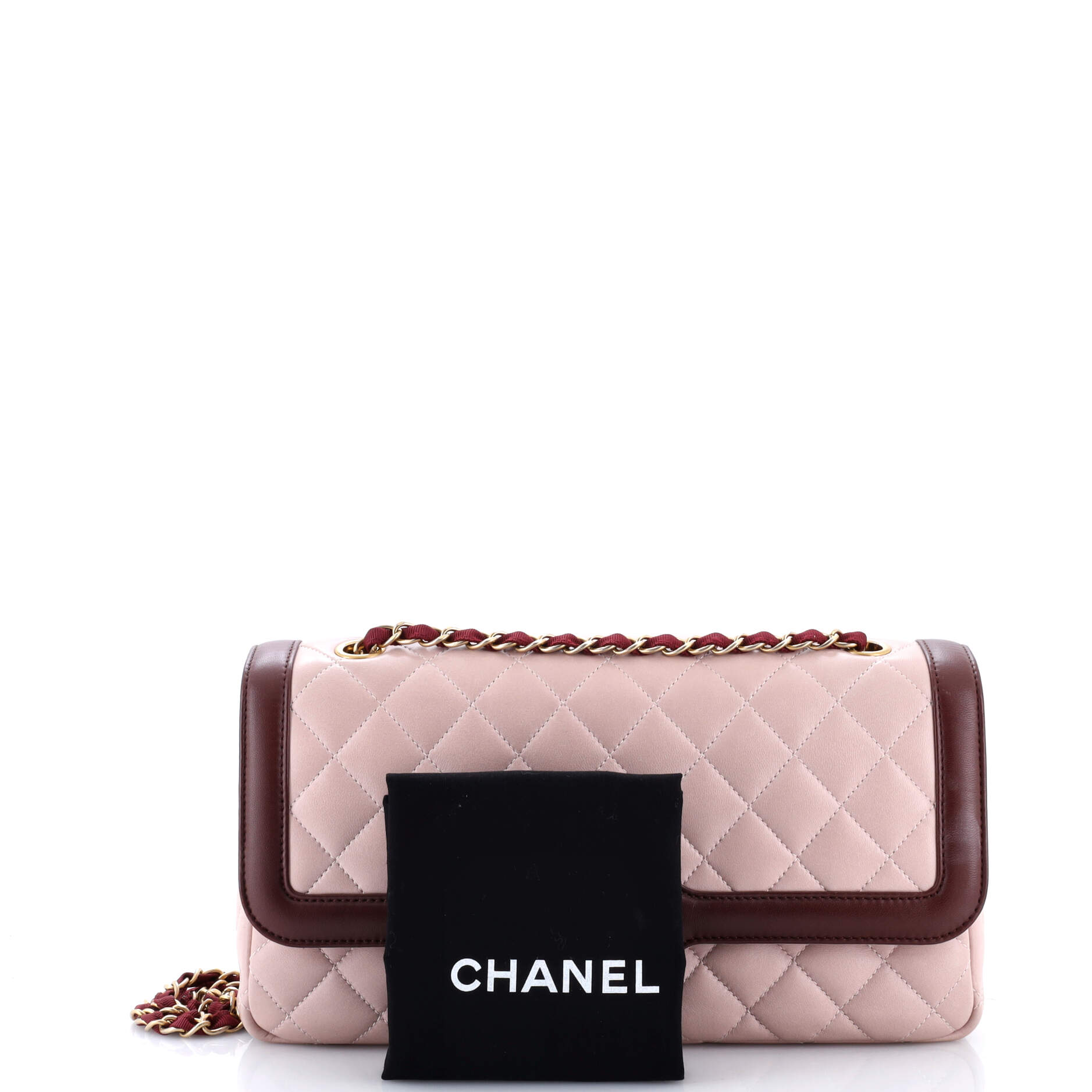 Two Tone Flap Bag Quilted Lambskin Medium