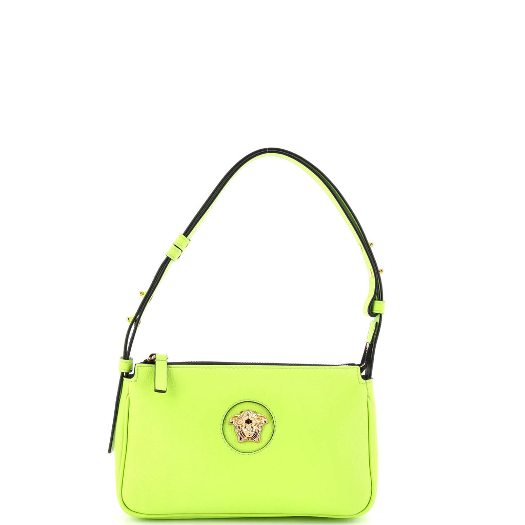 Medusa Chain Zip Shoulder Bag Leather