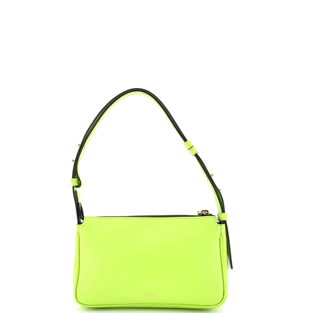 Medusa Chain Zip Shoulder Bag Leather