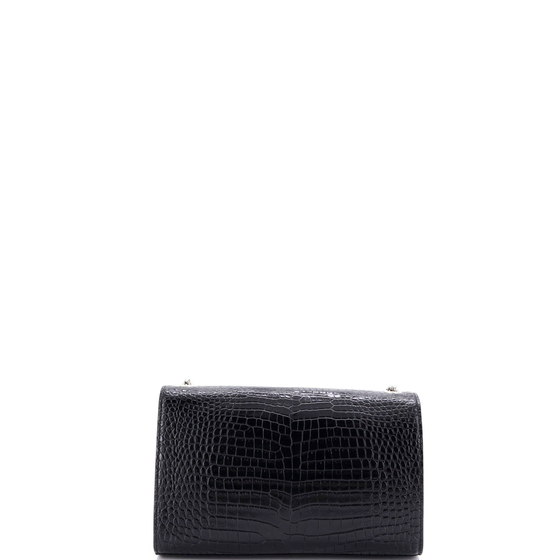 Classic Monogram Tassel Crossbody Bag Crocodile Embossed Leather Medium