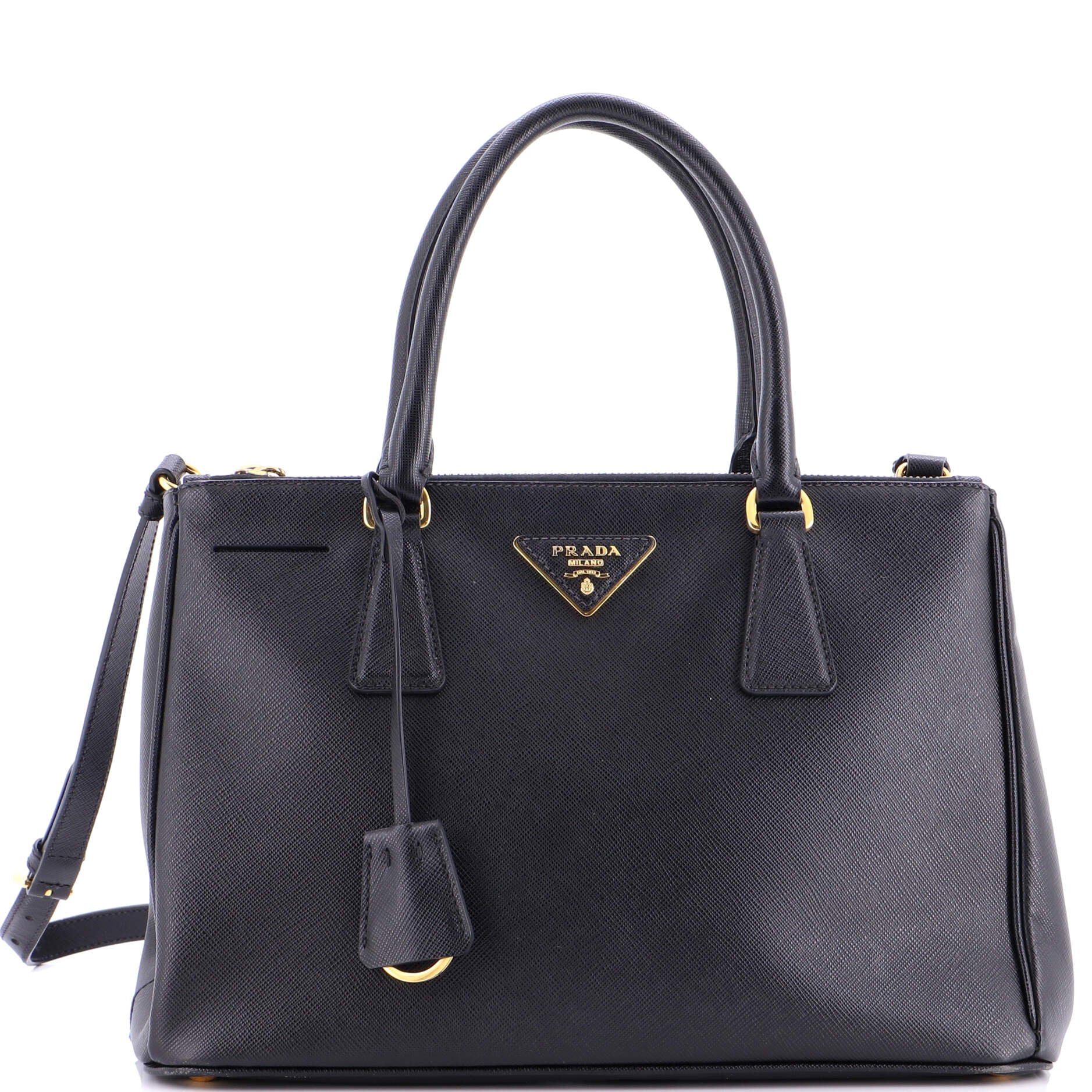 Double Zip Lux Tote Saffiano Leather Small