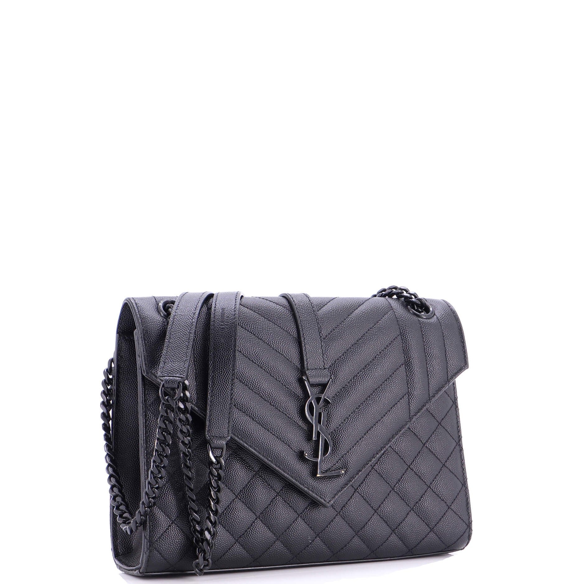 Classic Monogram Envelope Satchel Mixed Matelasse Leather Medium