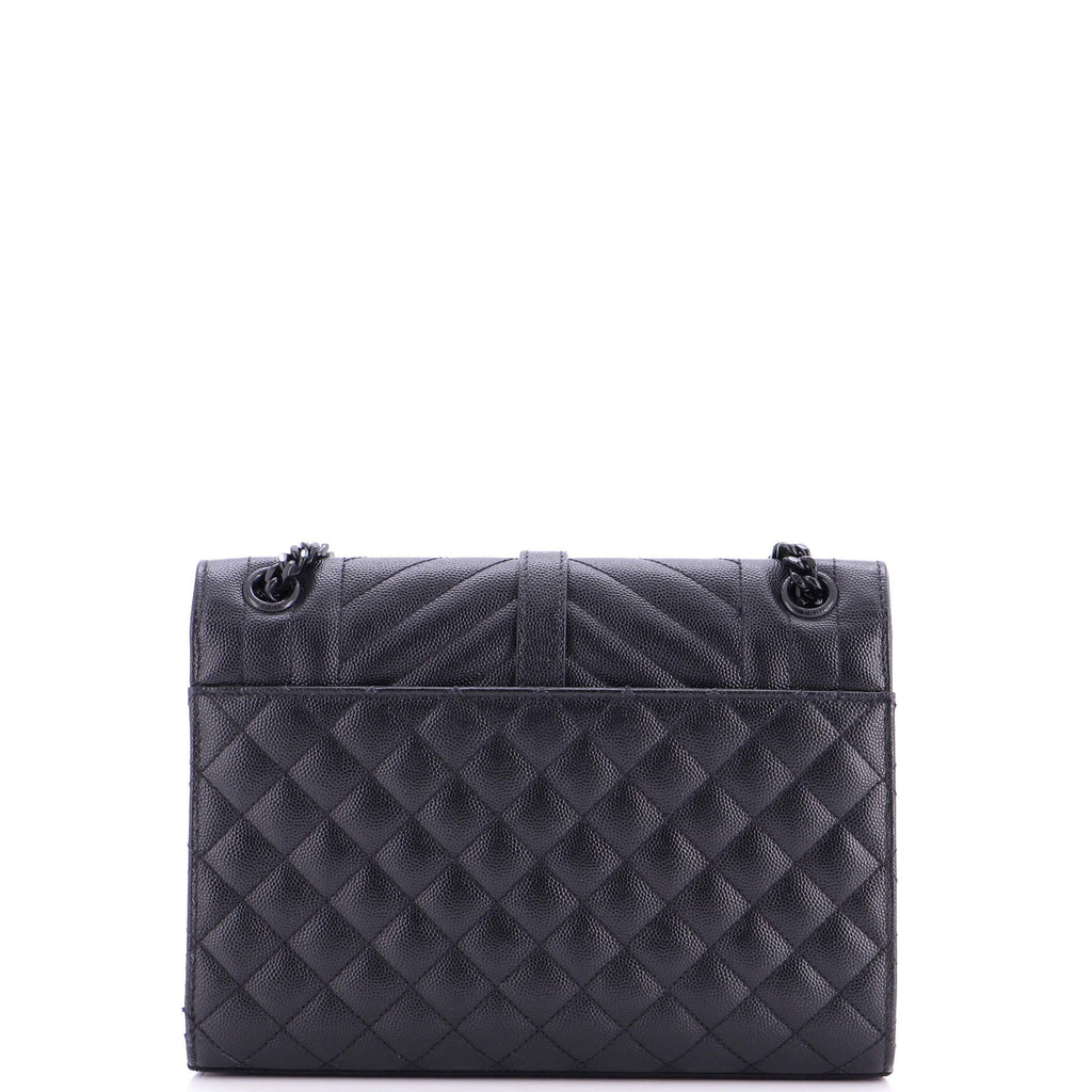 Classic Monogram Envelope Satchel Mixed Matelasse Leather Medium
