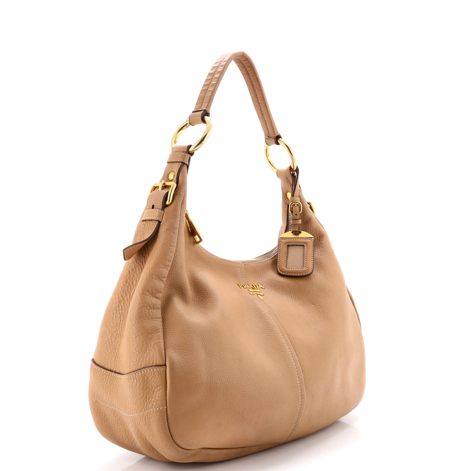 Zip Top Hobo Vitello Daino Medium