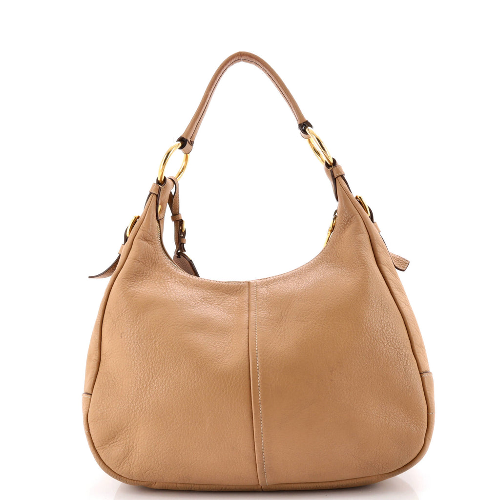 Zip Top Hobo Vitello Daino Medium