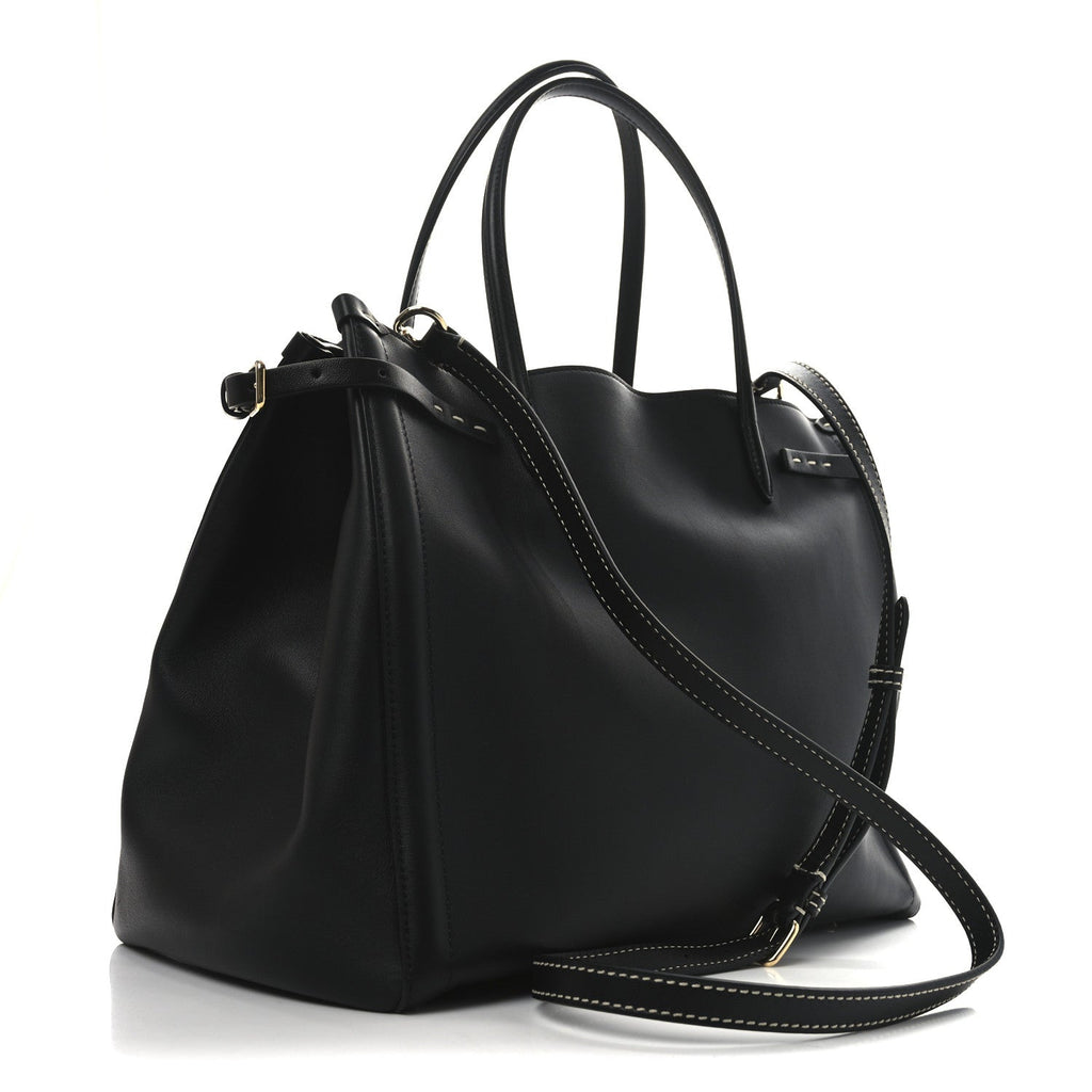 Calfskin Vlogo Medium Antibes Tote Black
