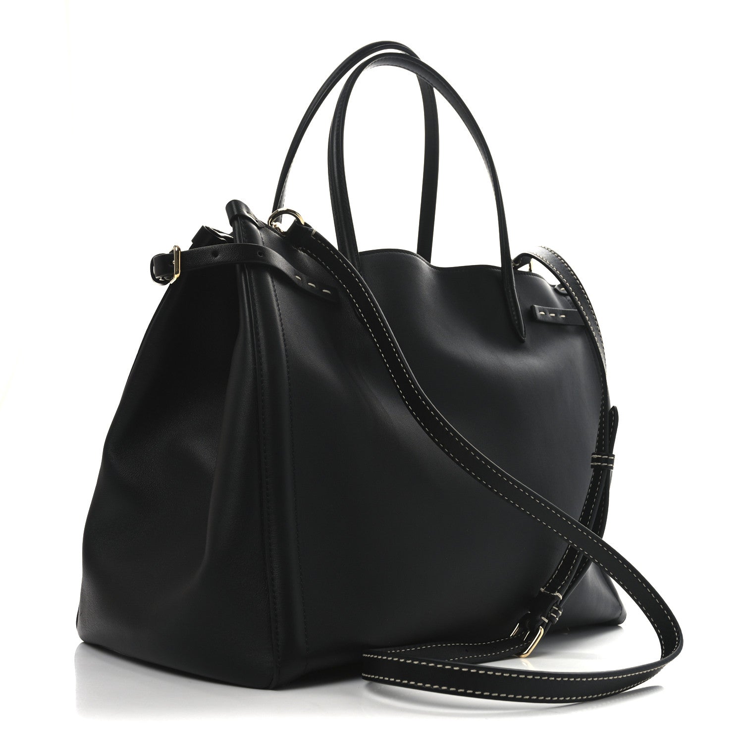 Calfskin Vlogo Medium Antibes Tote Black