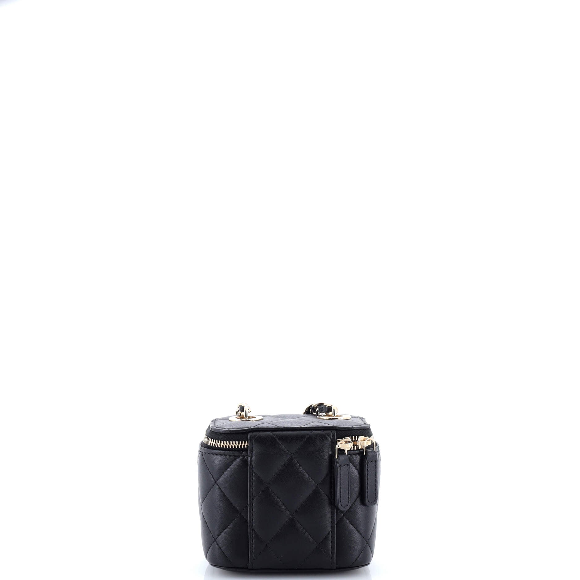 Vanity Case with Pearl Chain Quilted Lambskin Mini