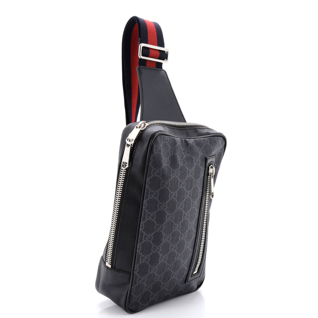 Soft Zip Sling Bag GG Coated Canvas Small