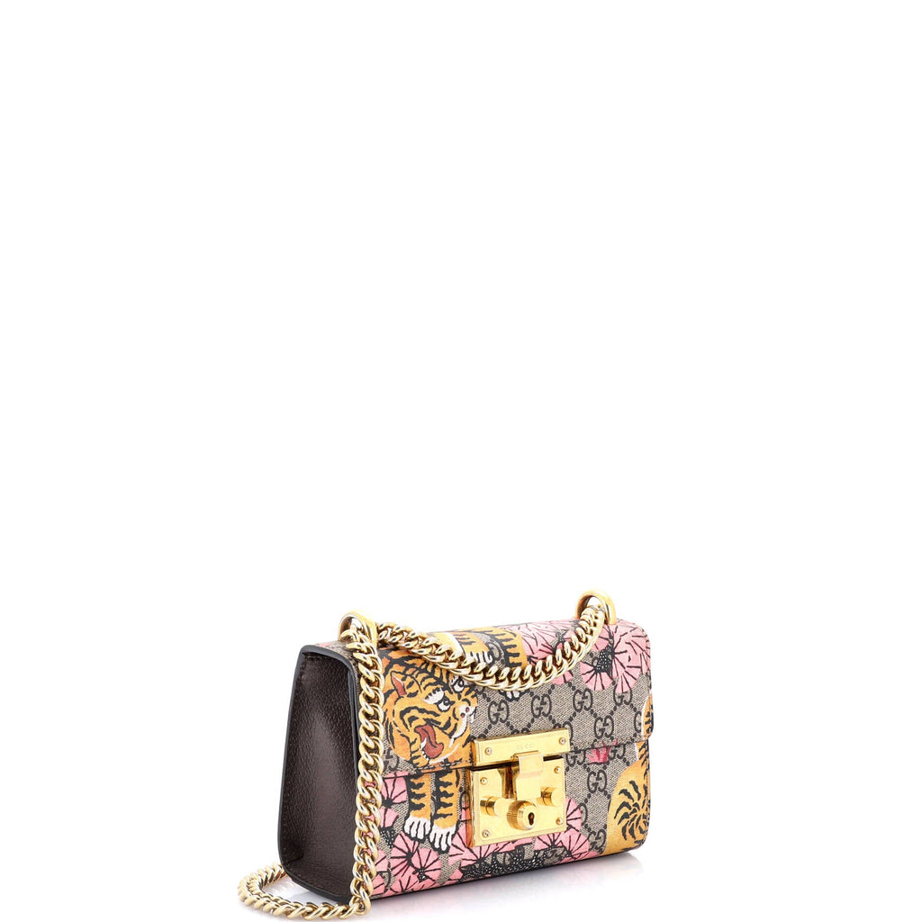Padlock Shoulder Bag Bengal Print GG Coated Canvas Small