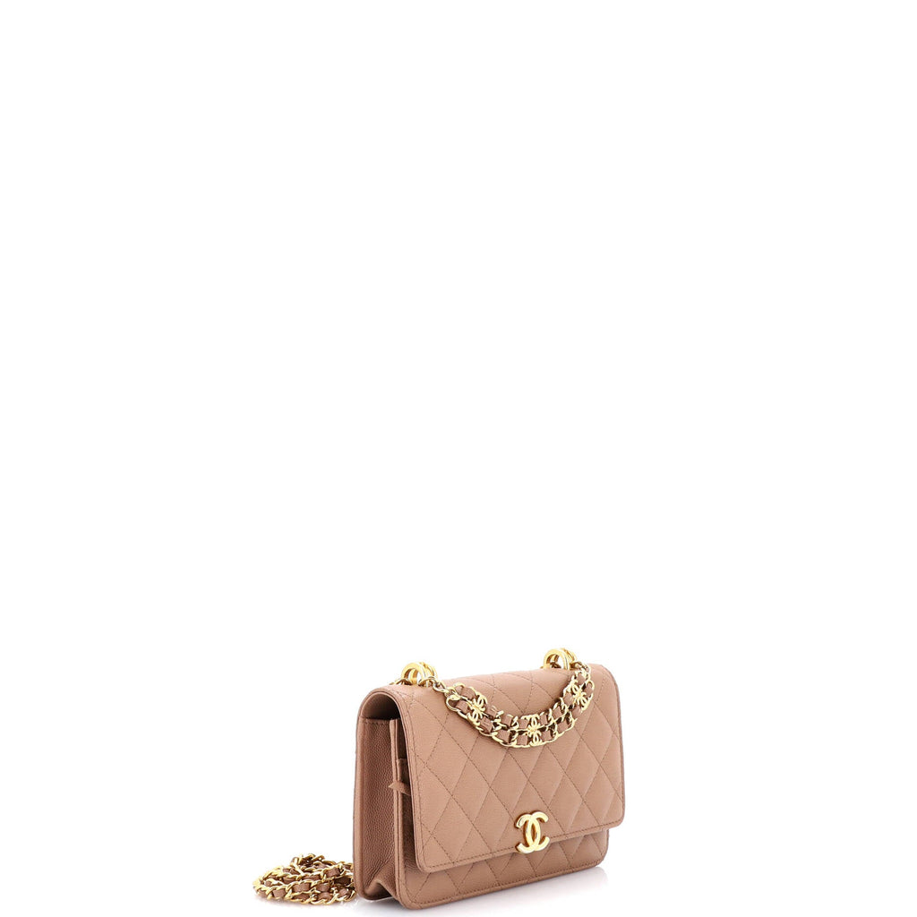 Coco First Wallet on Chain Quilted Caviar