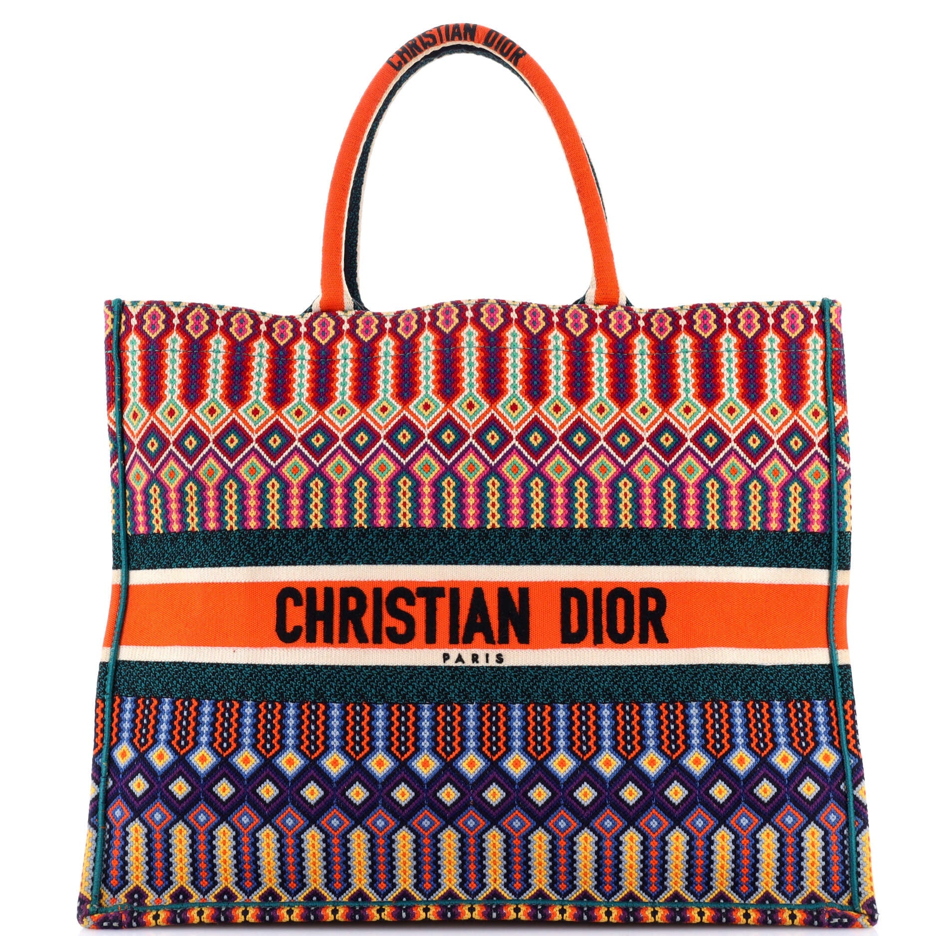 Book Tote Embroidered Canvas Large