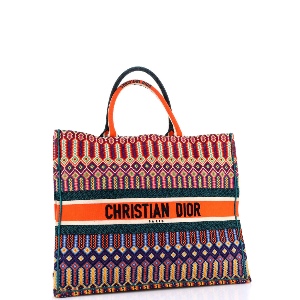 Book Tote Embroidered Canvas Large